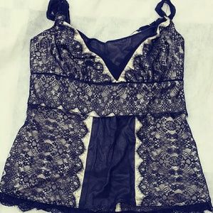 Ann Taylor gold lace evening top